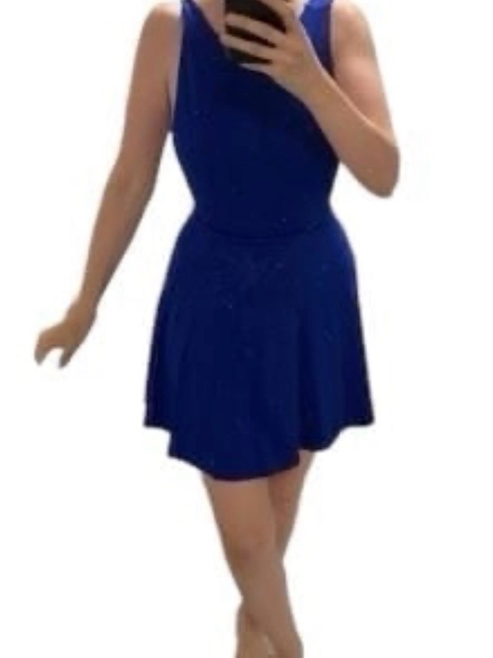 Sleeveless Royal Blue Fit-and-Flare Dress
